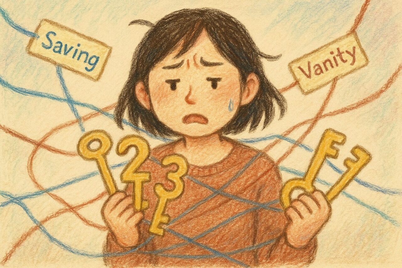 見栄に悩む女性の画像