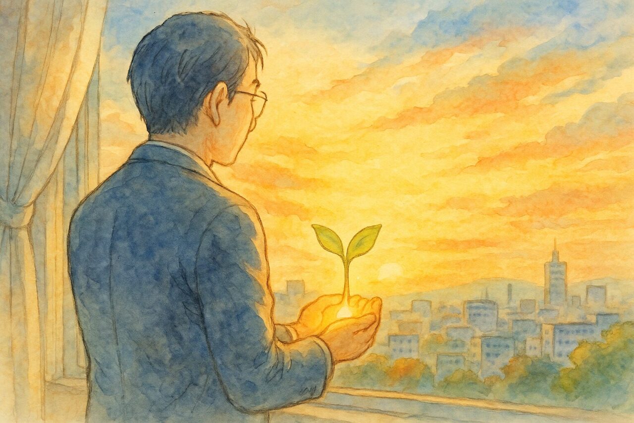 お金持ちの習慣の若い芽を持つ男性の画像