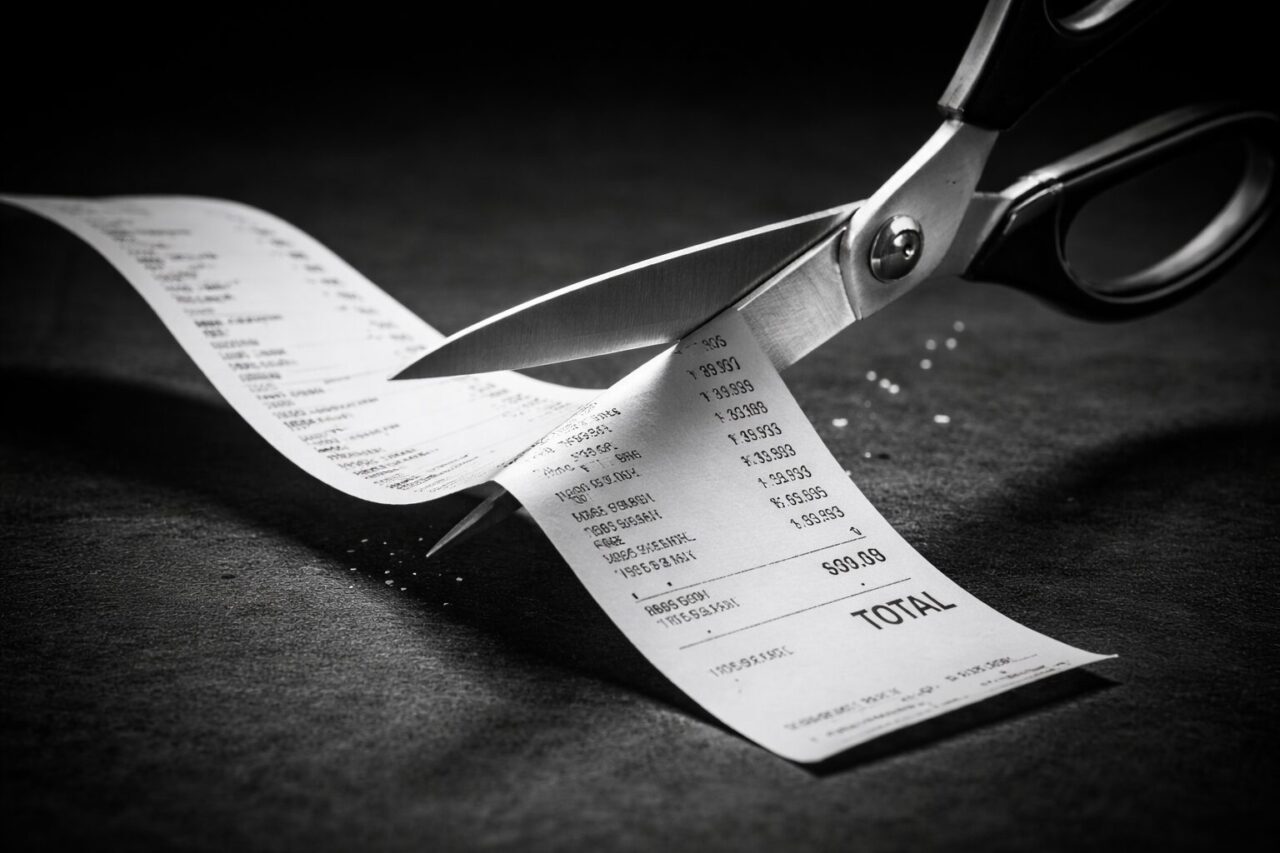 ハサミとレシート