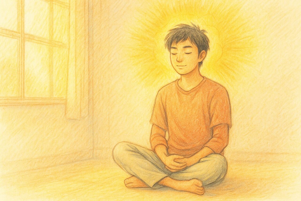 瞑想している男性の画像