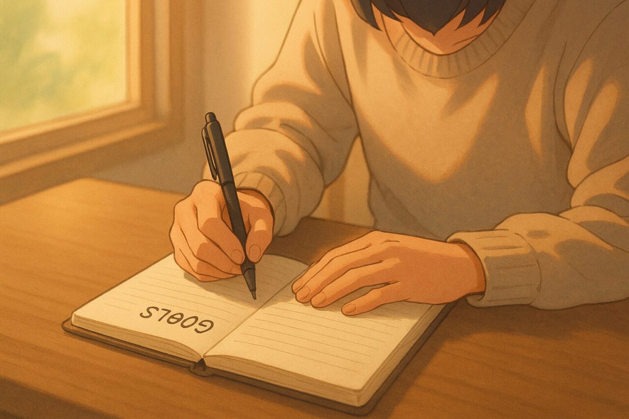 ノートに書きこむ画像