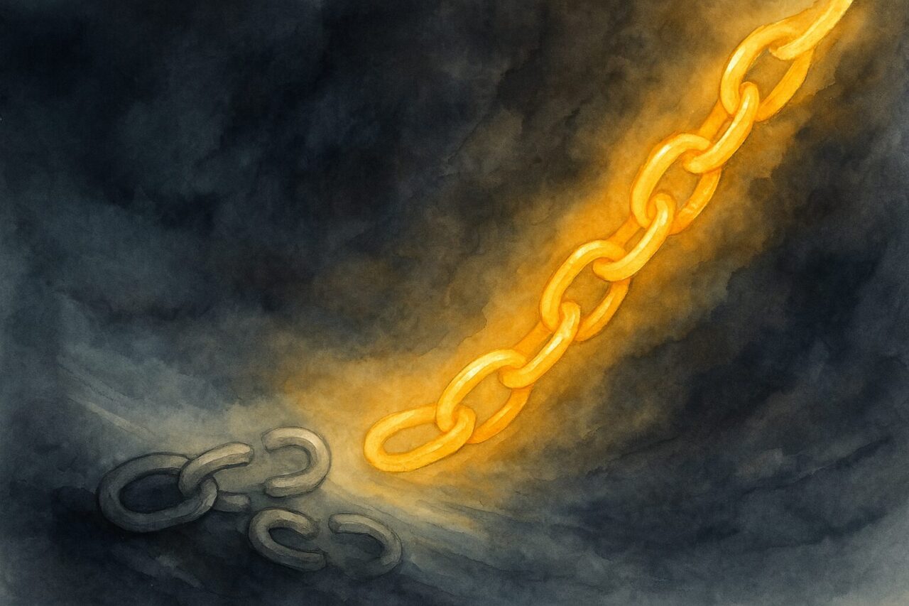 鎖が切れている画像