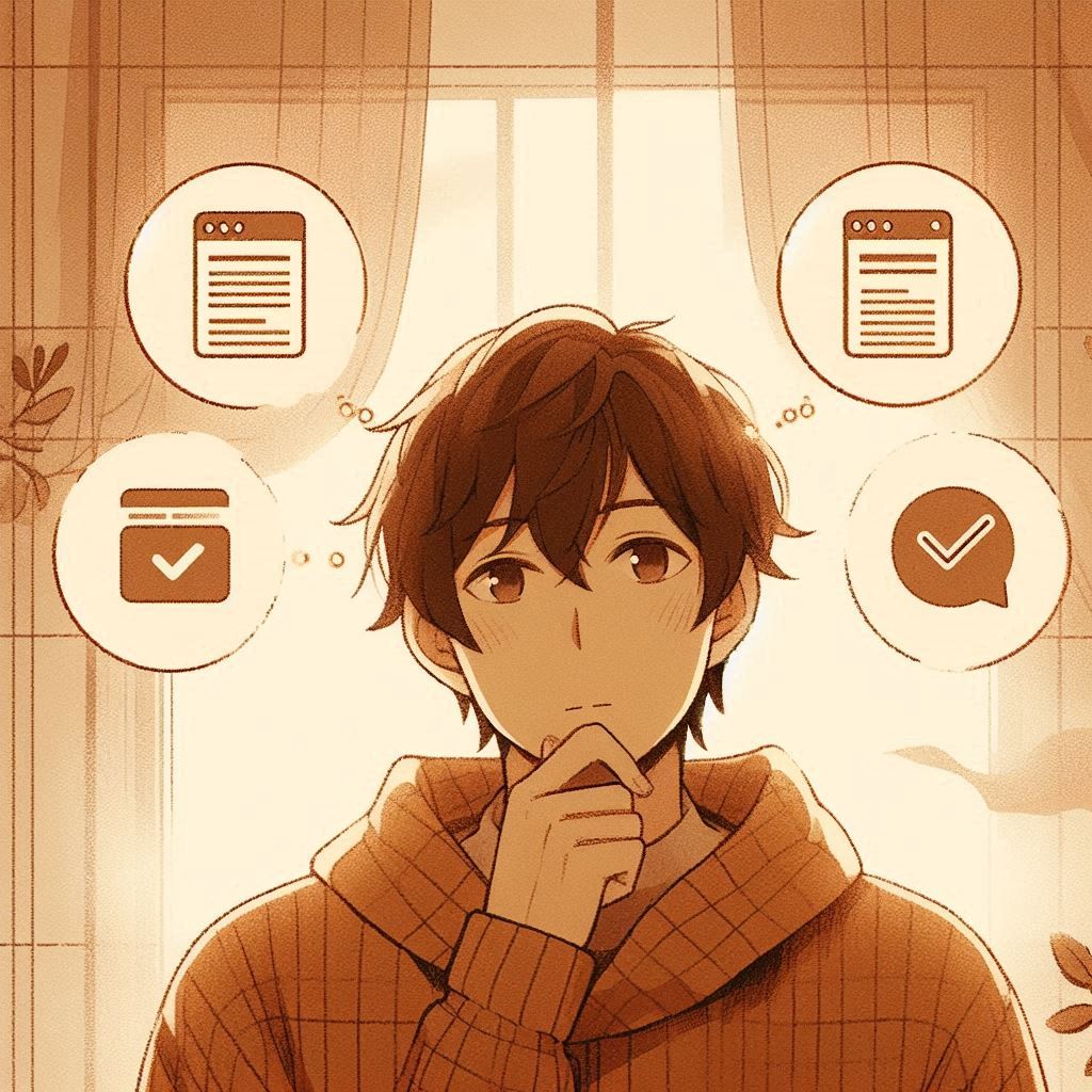 悩む男性の画像