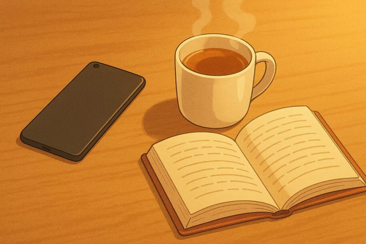 スマホとノートの画像
