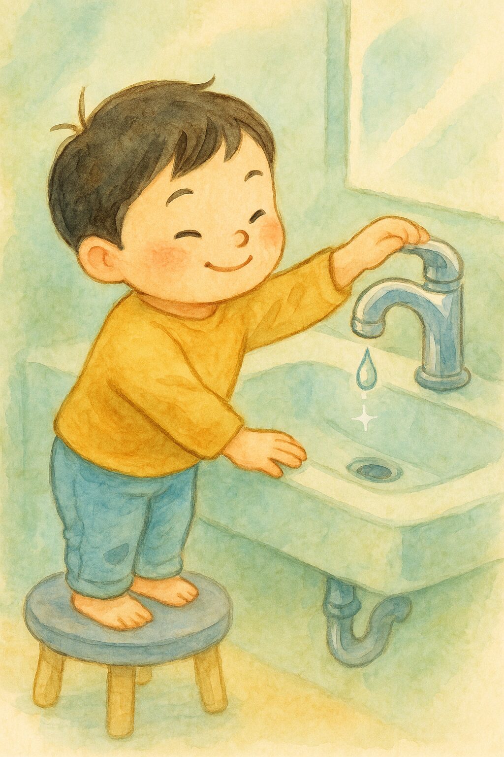 蛇口をひねる子供の画像