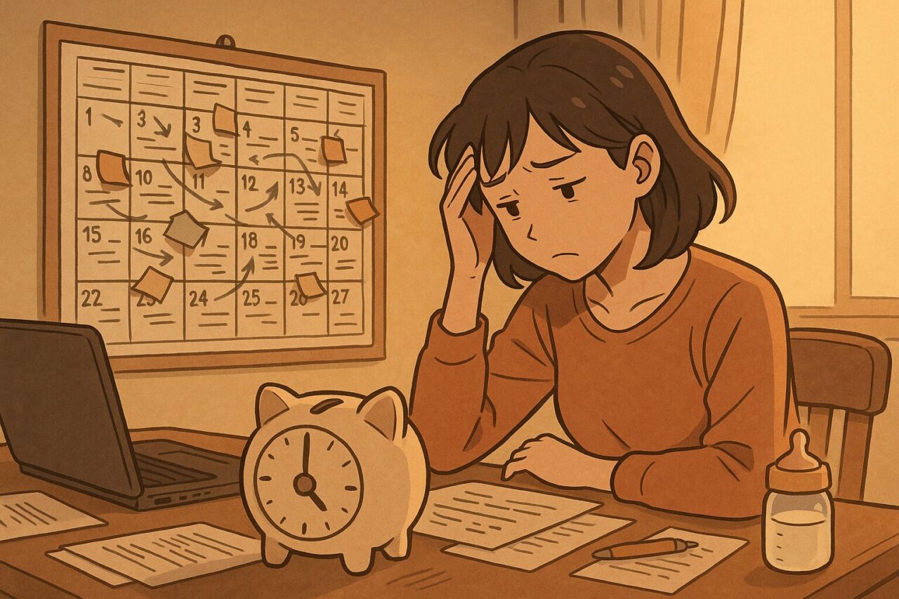 頭を抱える女性の画像