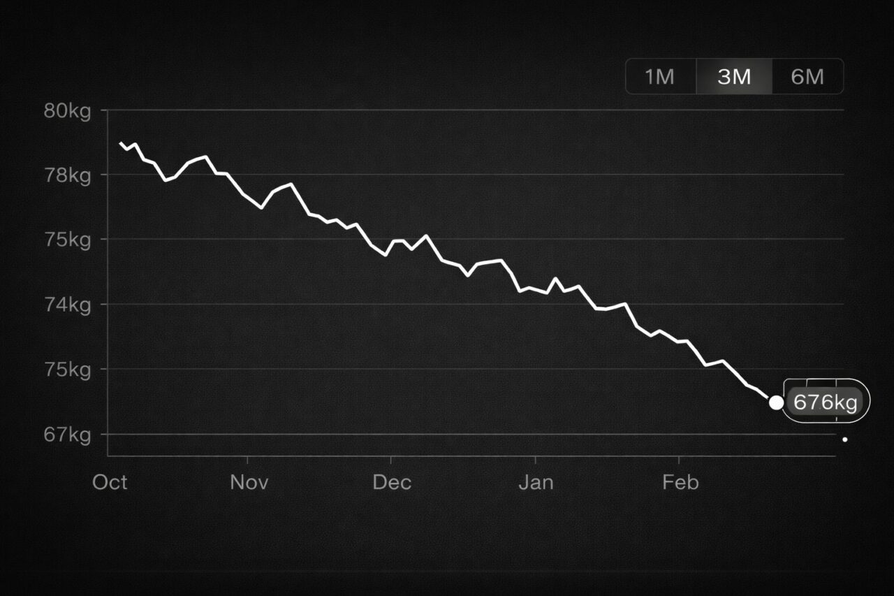 体重の下降を表すグラフ