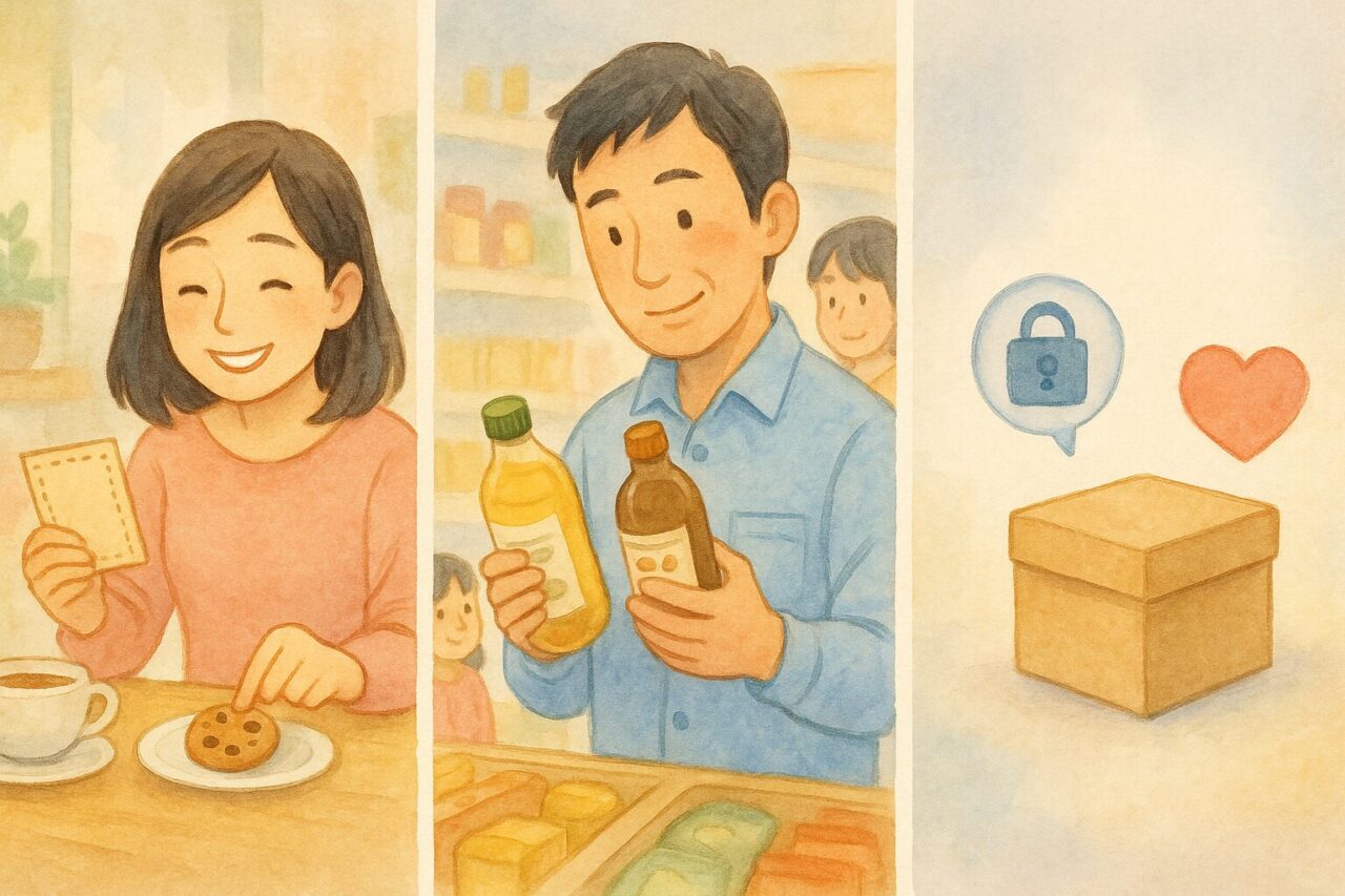どちらがいいか選ぶ男性の画像