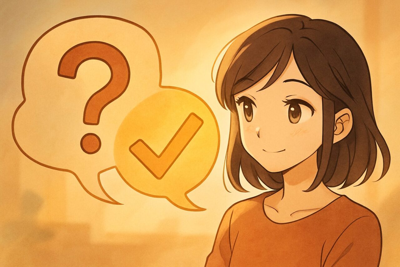 女性とQ＆Aの画像