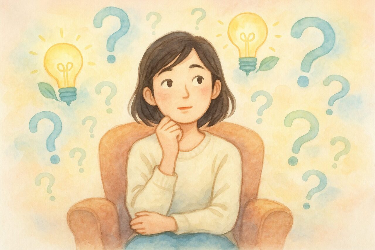 疑問に思う女性の画像