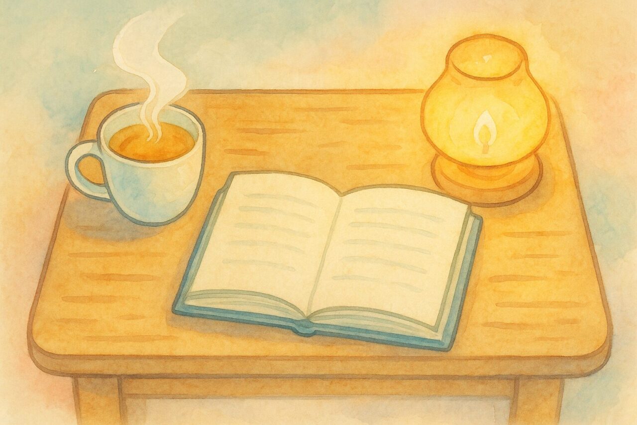 ノートとコーヒーの画像