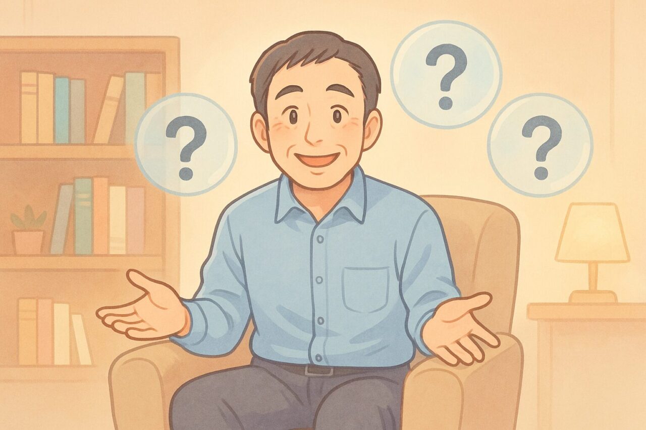 男性が質問に答える画像