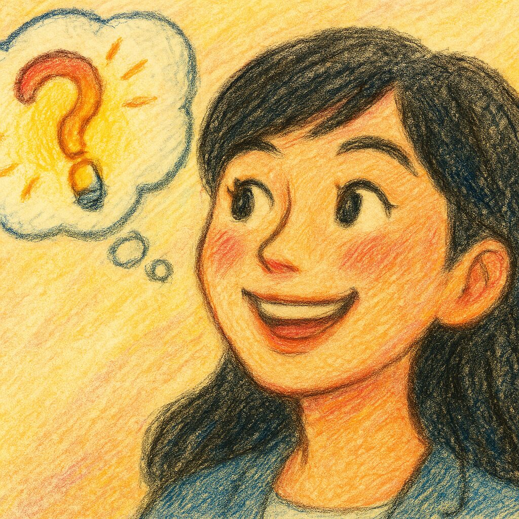 クエスチョンマークが浮かぶ女性の画像